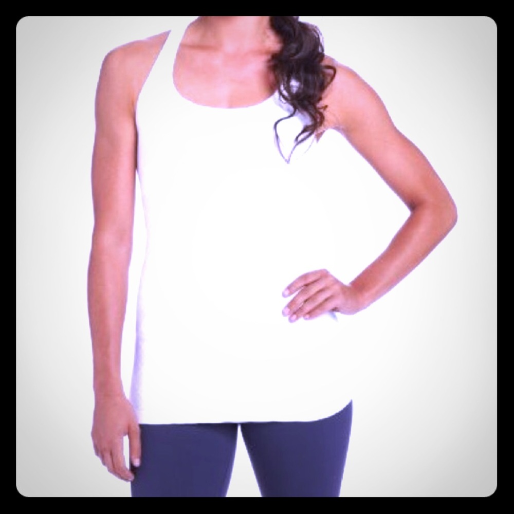 Beyond Yoga White Quilted Racerback Tank
